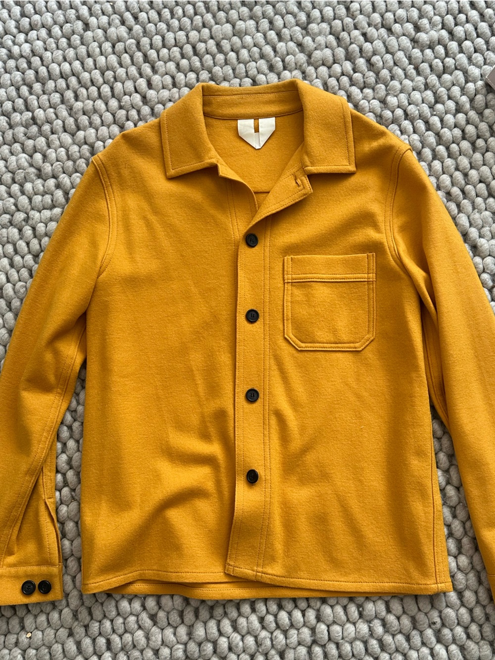 Arket Mustard Yellow Casual Button Down Wool Shirt